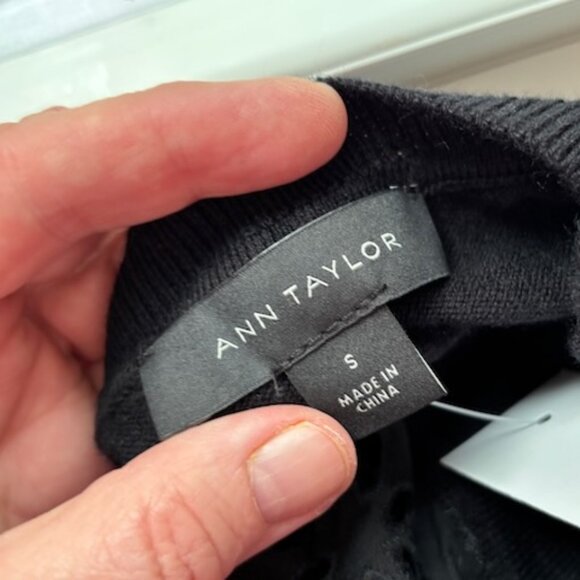 NWT Ann Taylor black cotton cardigan S - Picture 6 of 7